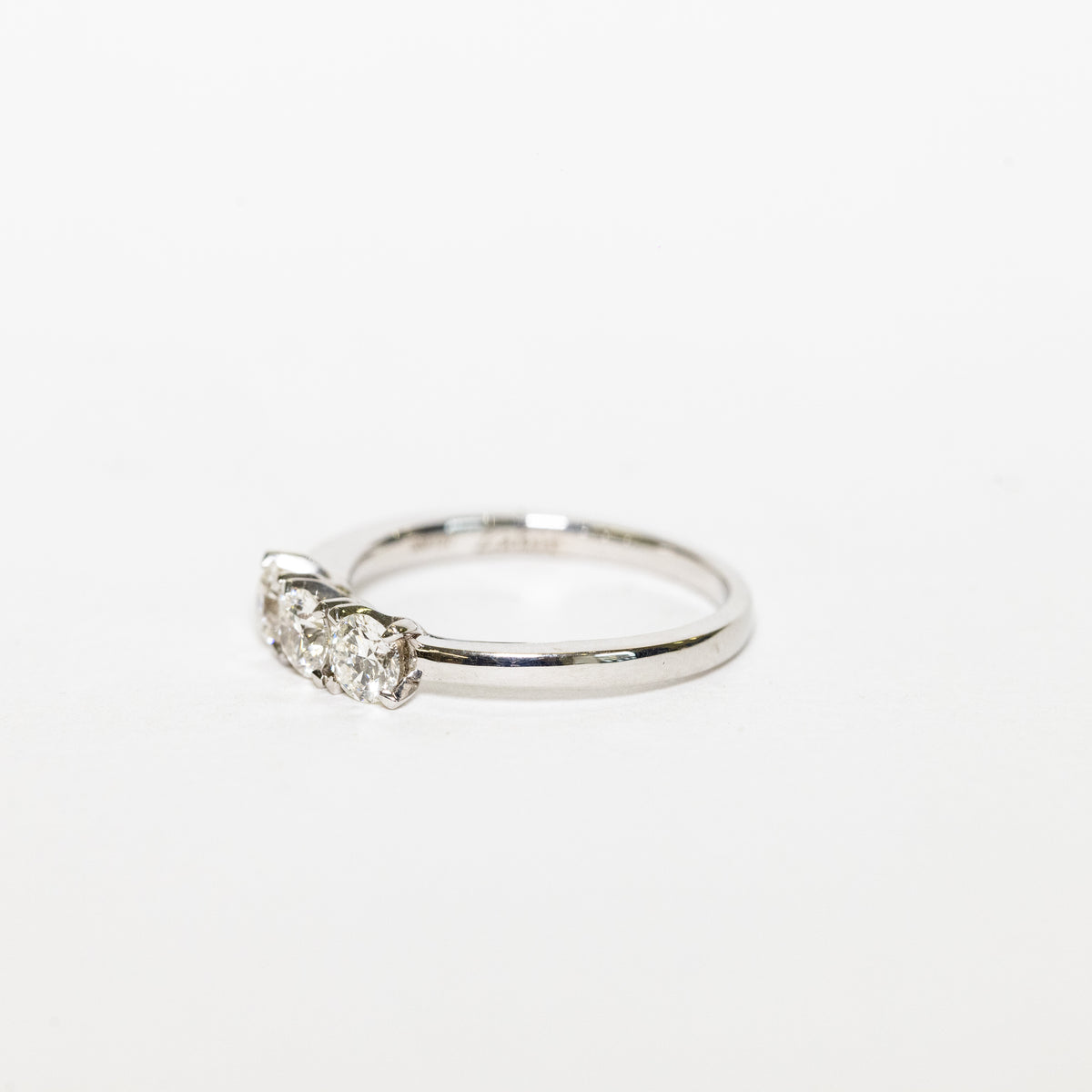18K White Gold Trilogy Ring With Diamonds