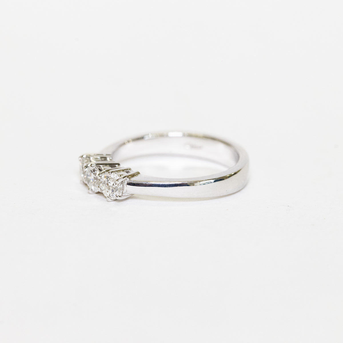 18K White Gold Trilogy Ring With Diamonds