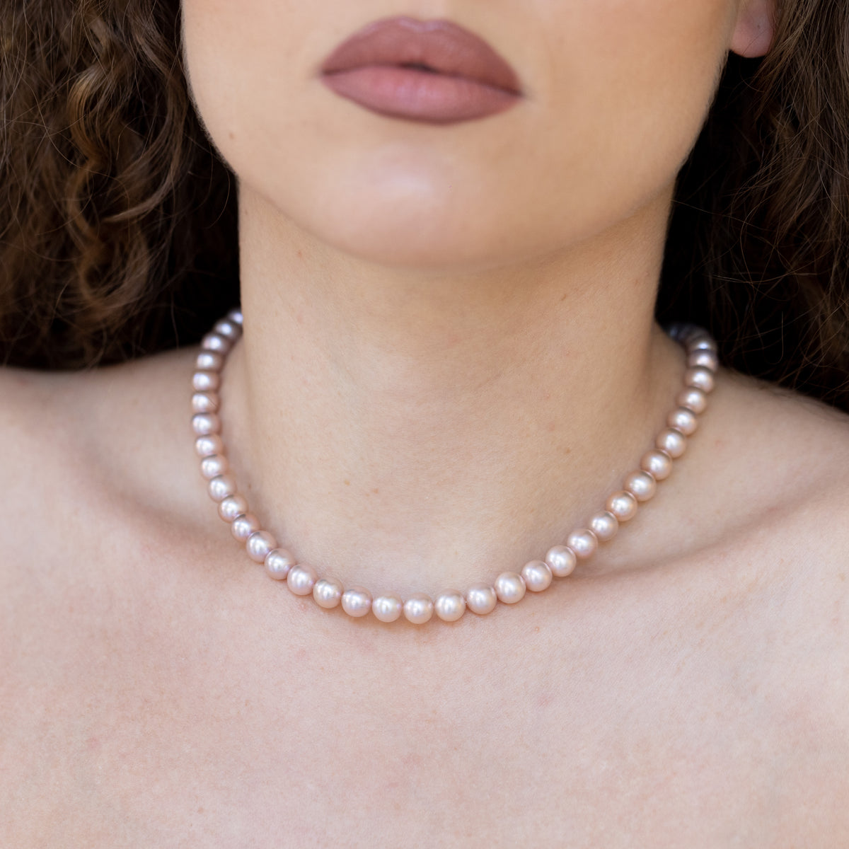 Collana di perle fresh water pink