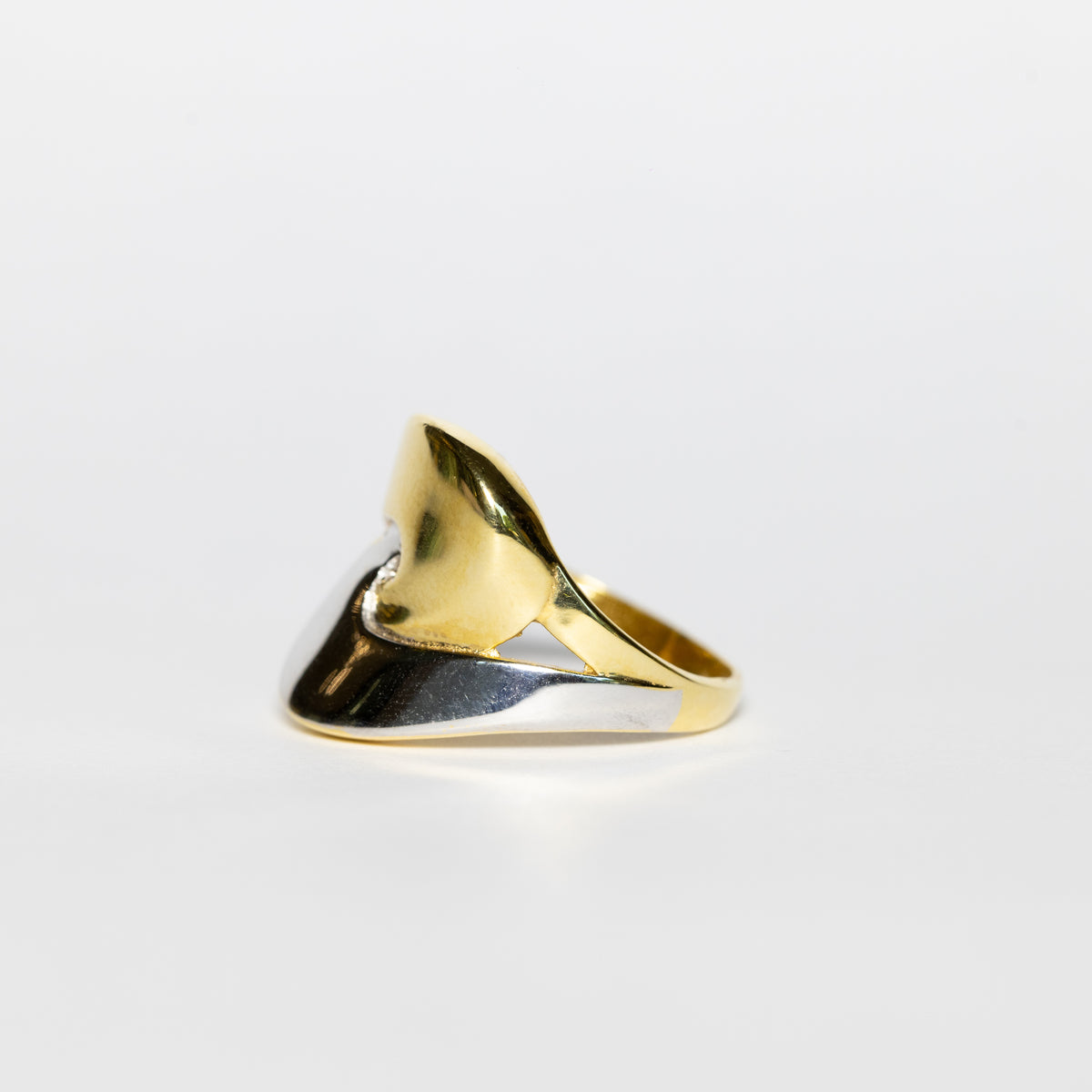 "Wave" Ring In 18kt White And Yellow Gold