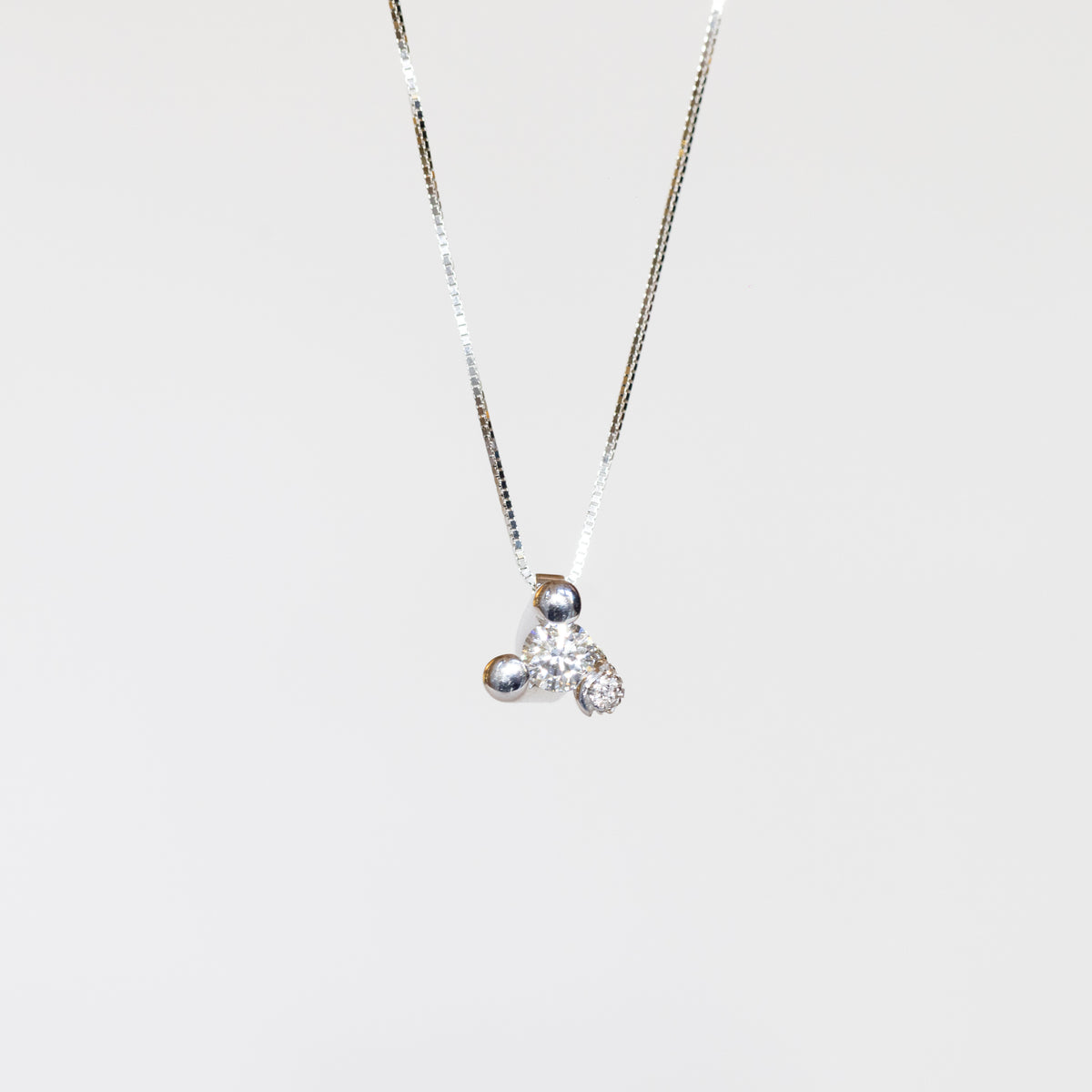 Collana Doppio Punto Luce in Oro Bianco 18 kt