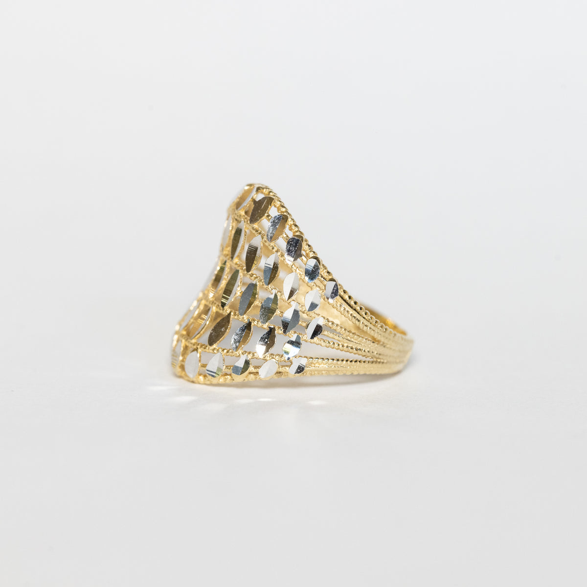 Band Ring In 18kt Yellow and White Gold