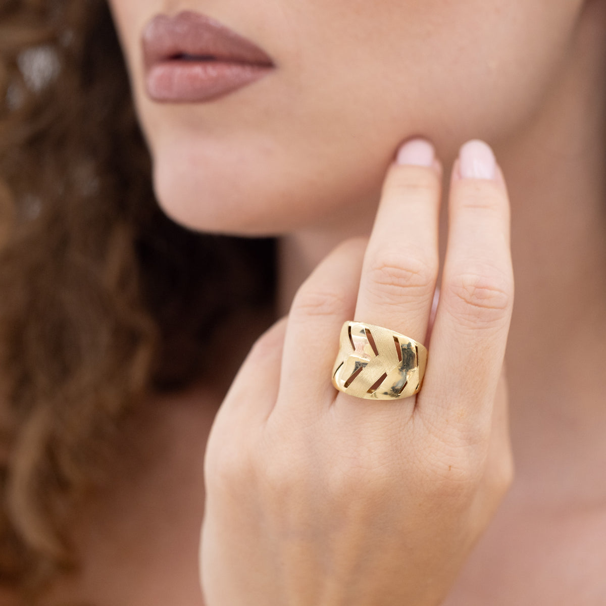 "Golden Leaf" Ring In 18kt Yellow Gold