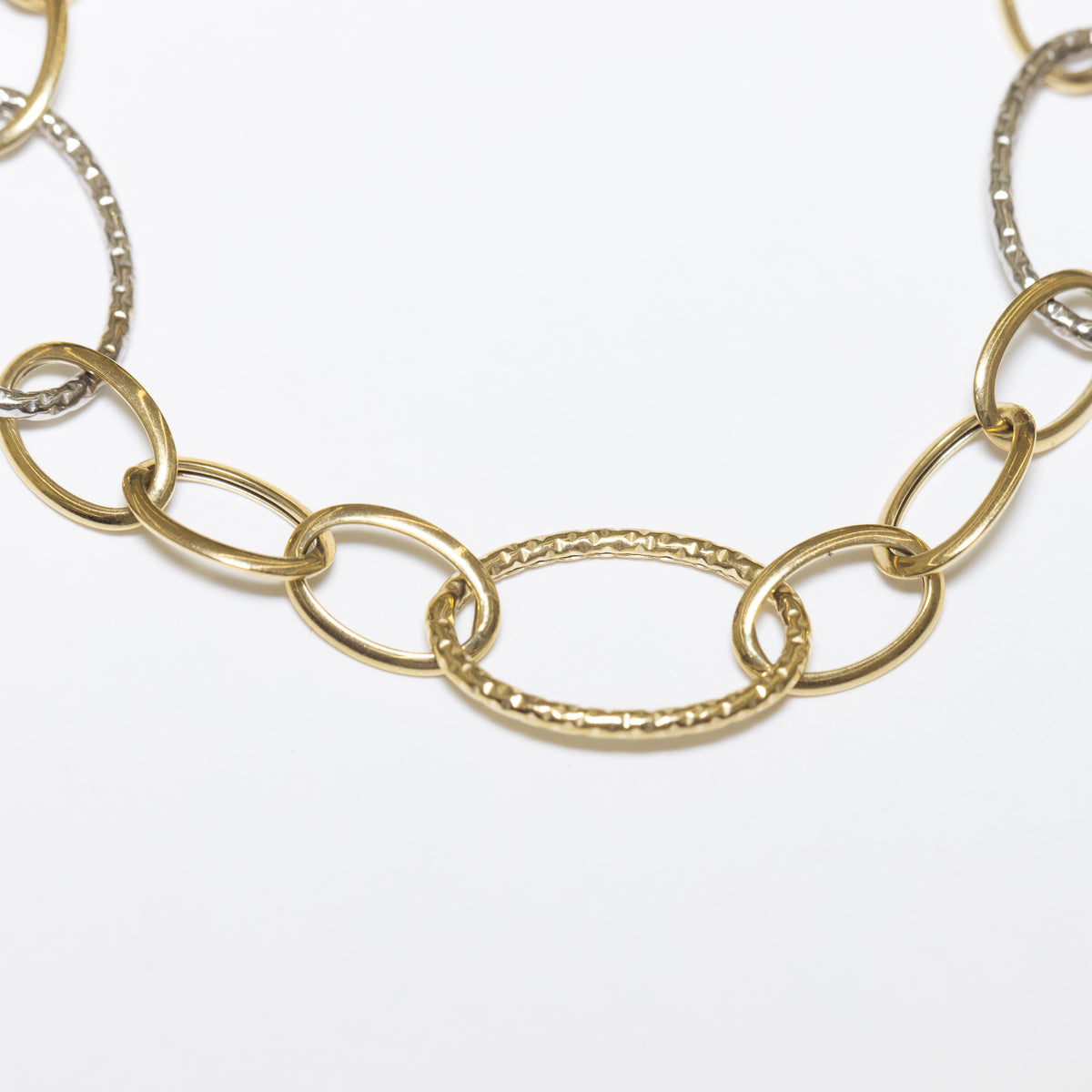 Bracciale in Oro Giallo e Bianco 18KT fantasia cerchio