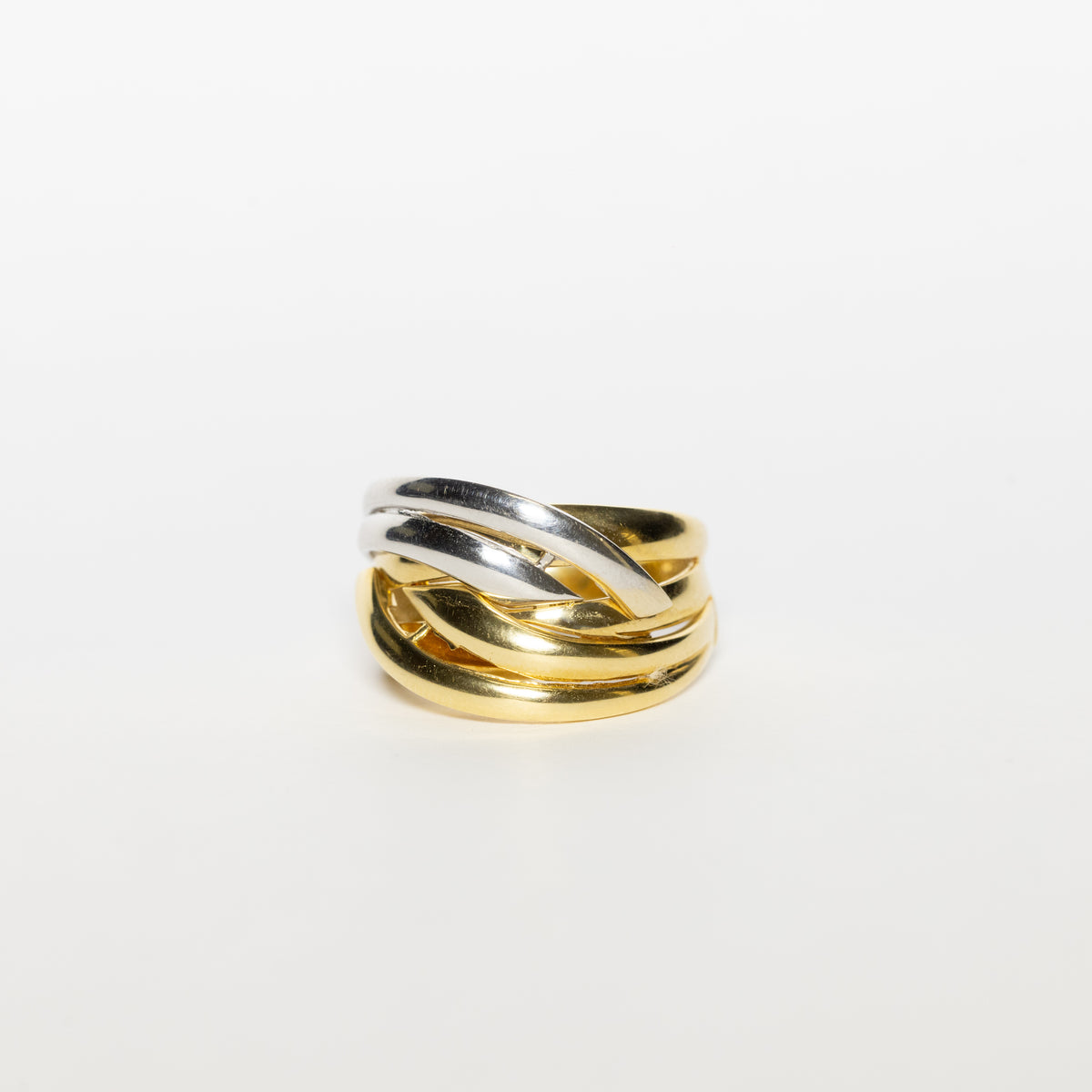 Knott Ring In 18Kt White And Yellow Gold