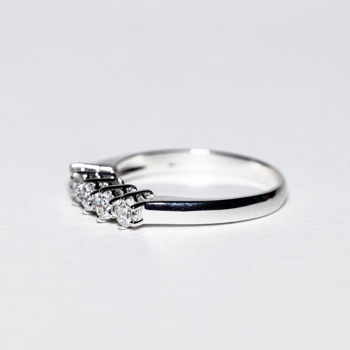 18kt White Gold Veretta Ring Six Prong Setting