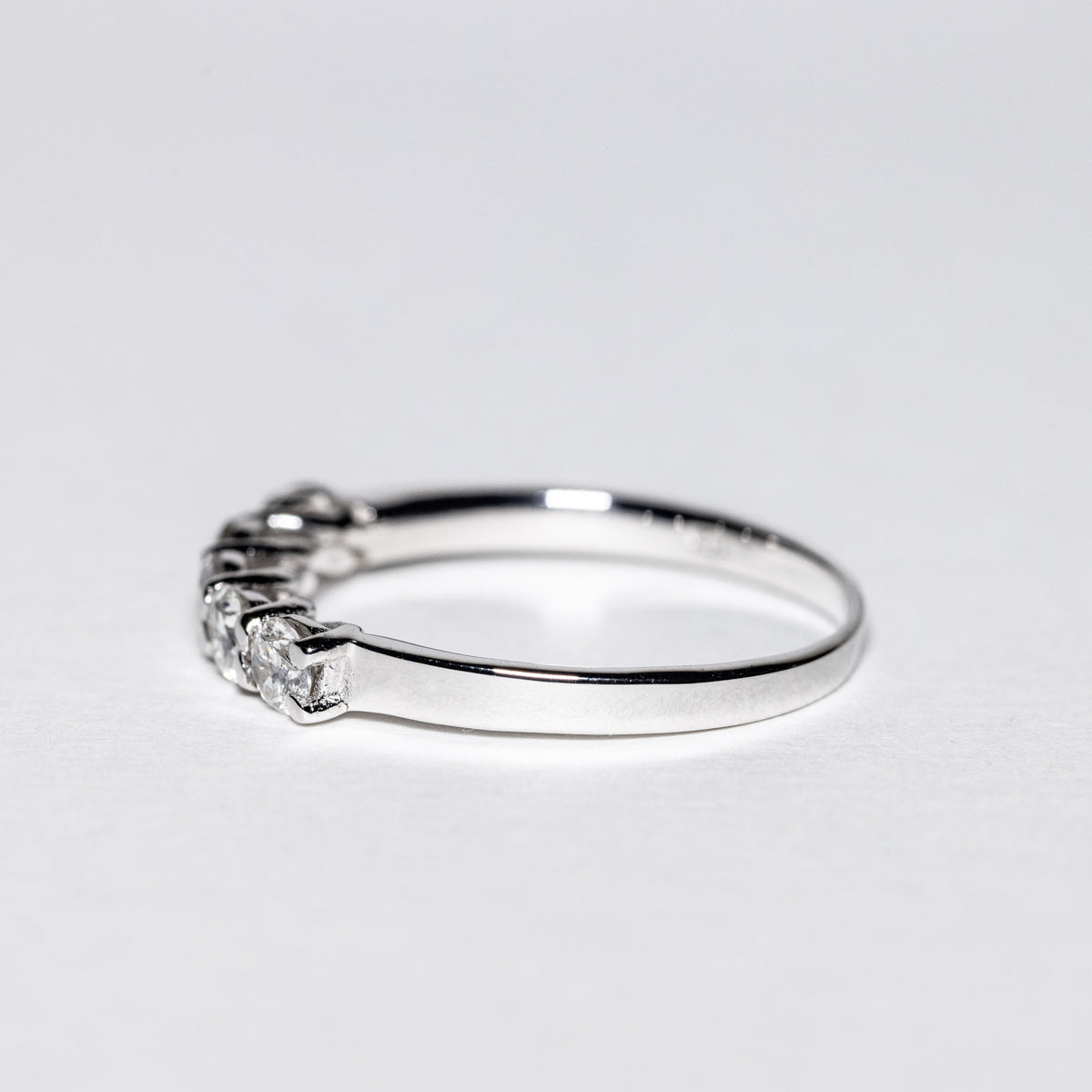 18Kt White Gold Five Stone Eternity Ring Grace Setting