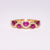 Anello in Oro Rosa 18 kt Modello Fantasia con Rubini Taglio Ovale e Diamanti