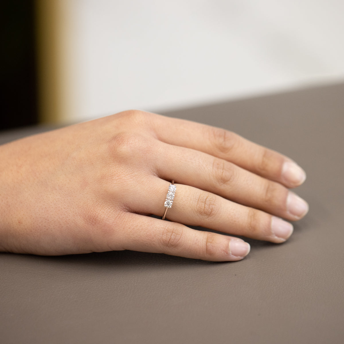 18kt White Gold Trilogy Ring with Three 0.60ct Diamonds