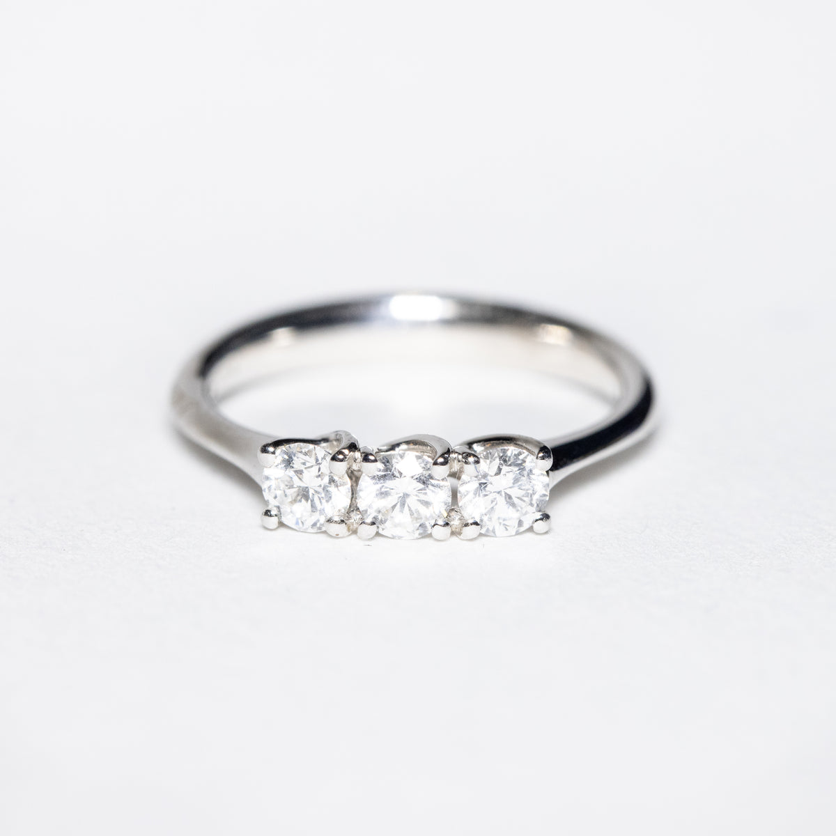 18kt White Gold Trilogy Ring with Three 0.60ct Diamonds
