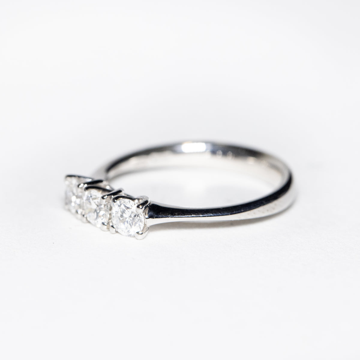 18kt White Gold Trilogy Ring with Three 0.60ct Diamonds