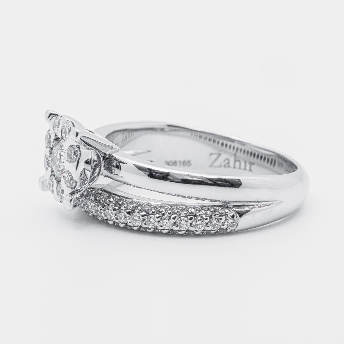 Anello Magic con Pavè di Diamanti 1.10ct in oro bianco 18 kt