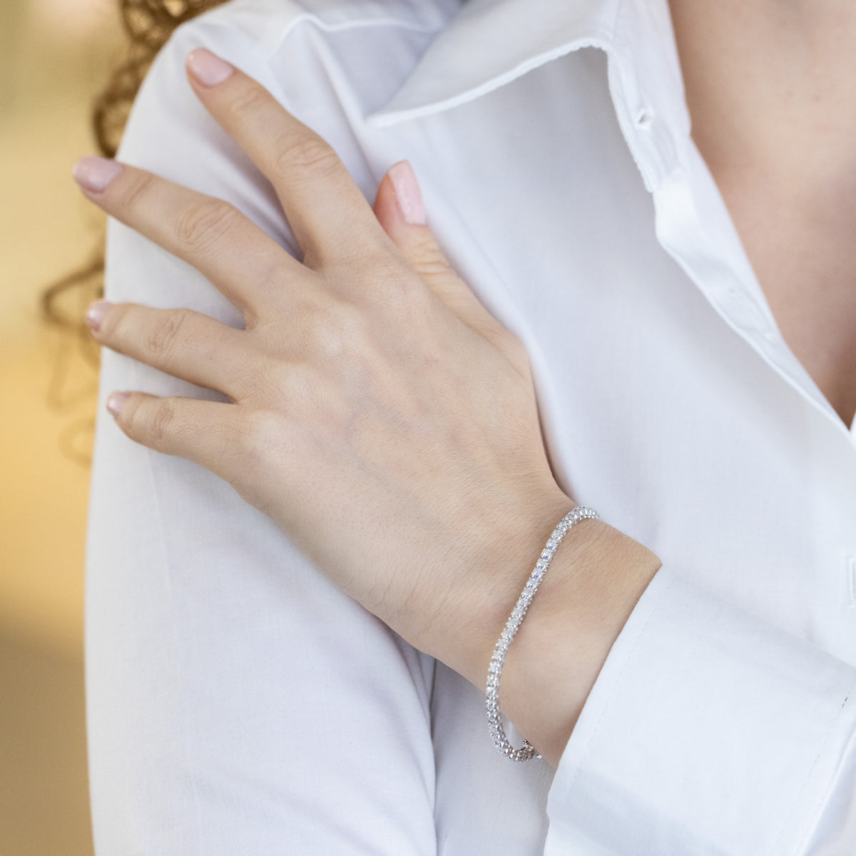 18K White Gold and Diamond Tennis Bracelet