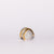 Anello In Oro Bianco E Giallo 18 Kt Con Pavé Di Diamanti Forma Rotondo Brillante
