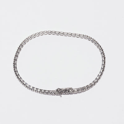 Bracciale Tennis On Oro Bianco 18 Kt E Diamanti