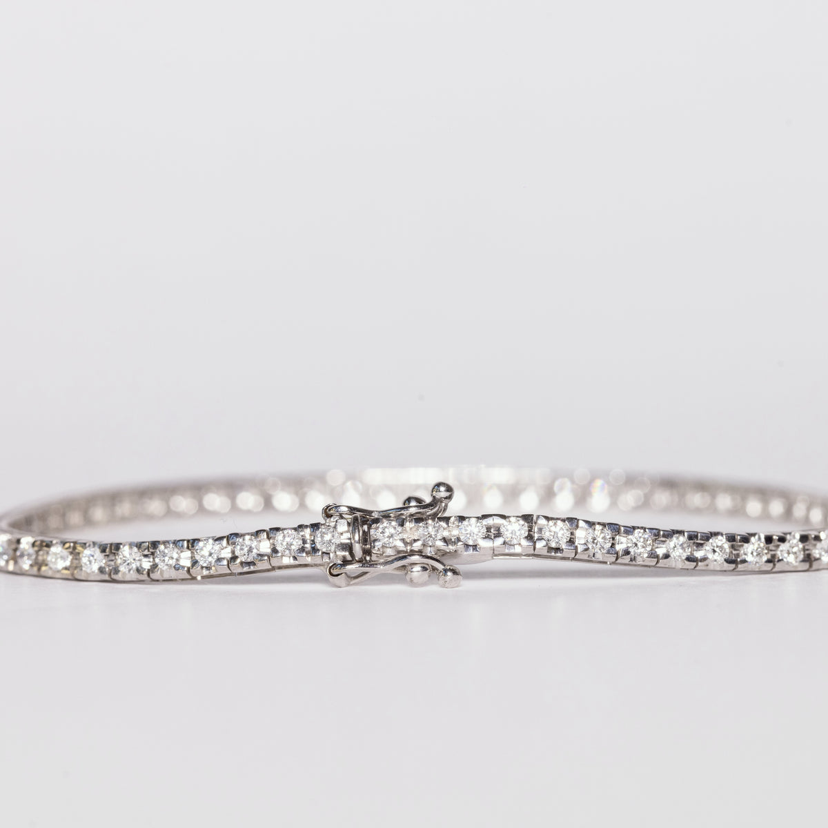 Tennis Bracelet In 18 Kt White Gold And Diamonds