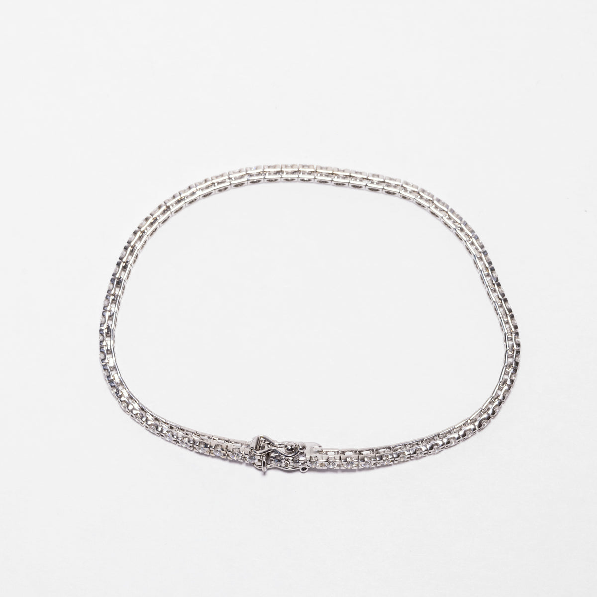 18K White Gold and Diamond Tennis Bracelet
