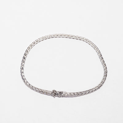 Bracciale Tennis In Oro Bianco 18 Kt E Diamanti