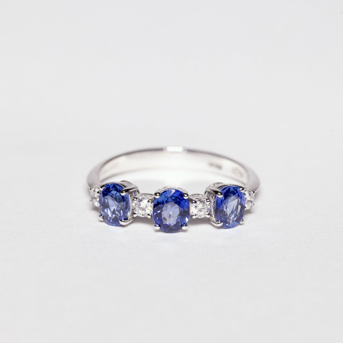 Trilogy Ring With Sapphires And Diamonds