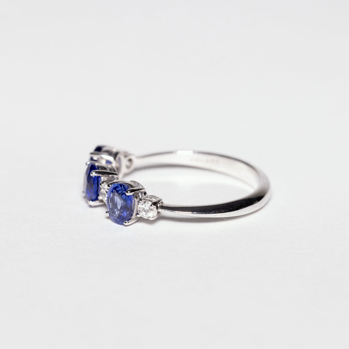 Trilogy Ring With Sapphires And Diamonds