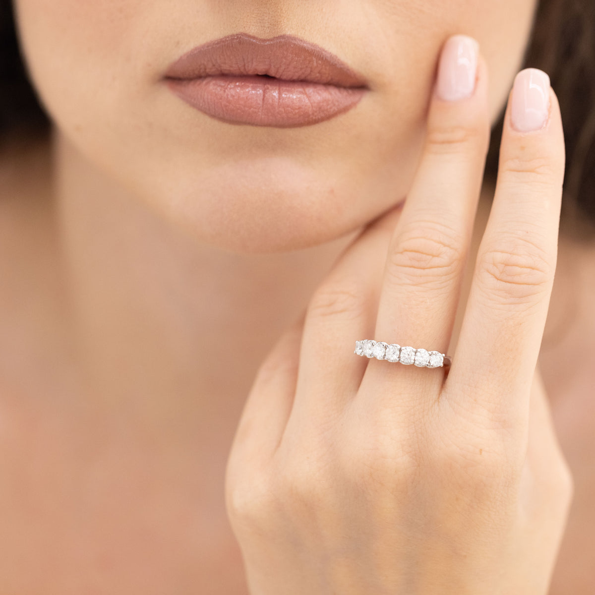 18kt White Gold Veretta Ring With Diamonds