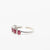 Anello Veretta In Oro Bianco 18 Kt Con Rubini E Dimanti