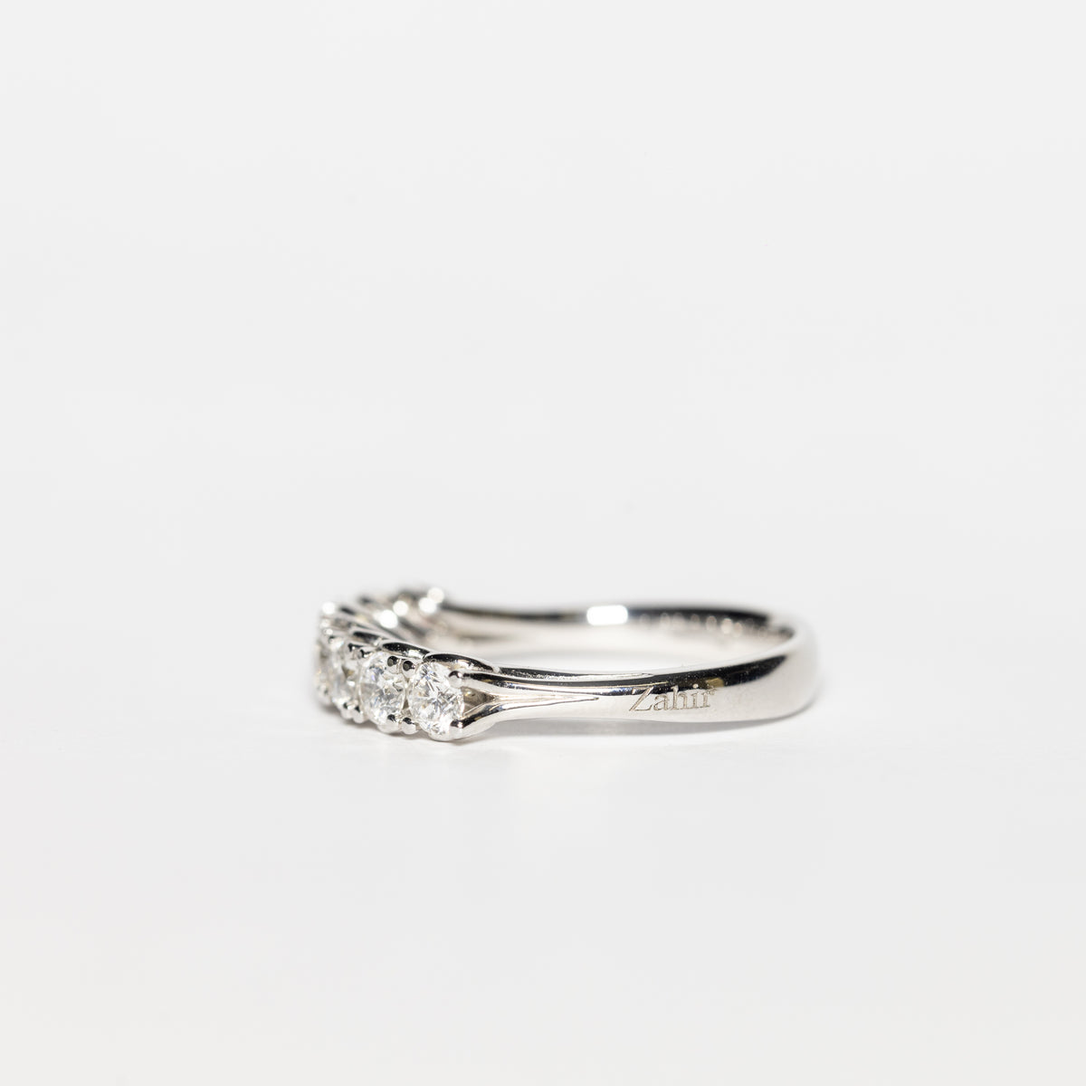 18kt White Gold Veretta Ring With Diamonds