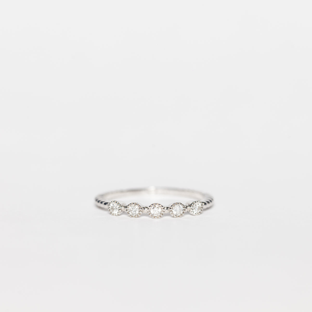 Anello Veretta In Oro Bianco 18 kt Con Diamanti