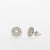 Orecchini In Oro Bianco 18 Kt Con Fiori Pavé Di Diamanti