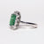 Anello Solitario con Smeraldo, Diamanti e Oro 18KT (Pezzo Unico)