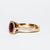 Anello in oro rosa 18kt contornato in diamanti e rubino ovale da 2,35kt