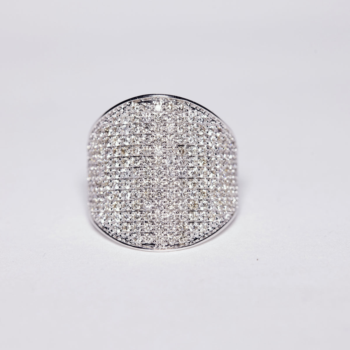 Anello in Oro Bianco 18KT, Fascia in Diamanti da 2KT