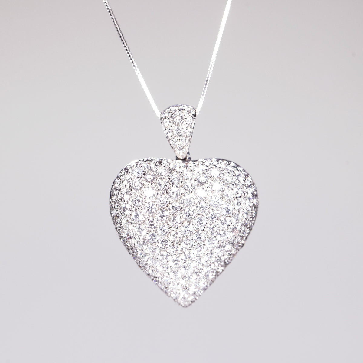 18KT White Gold and 4.24KT Diamonds Fantasy Heart Pendant