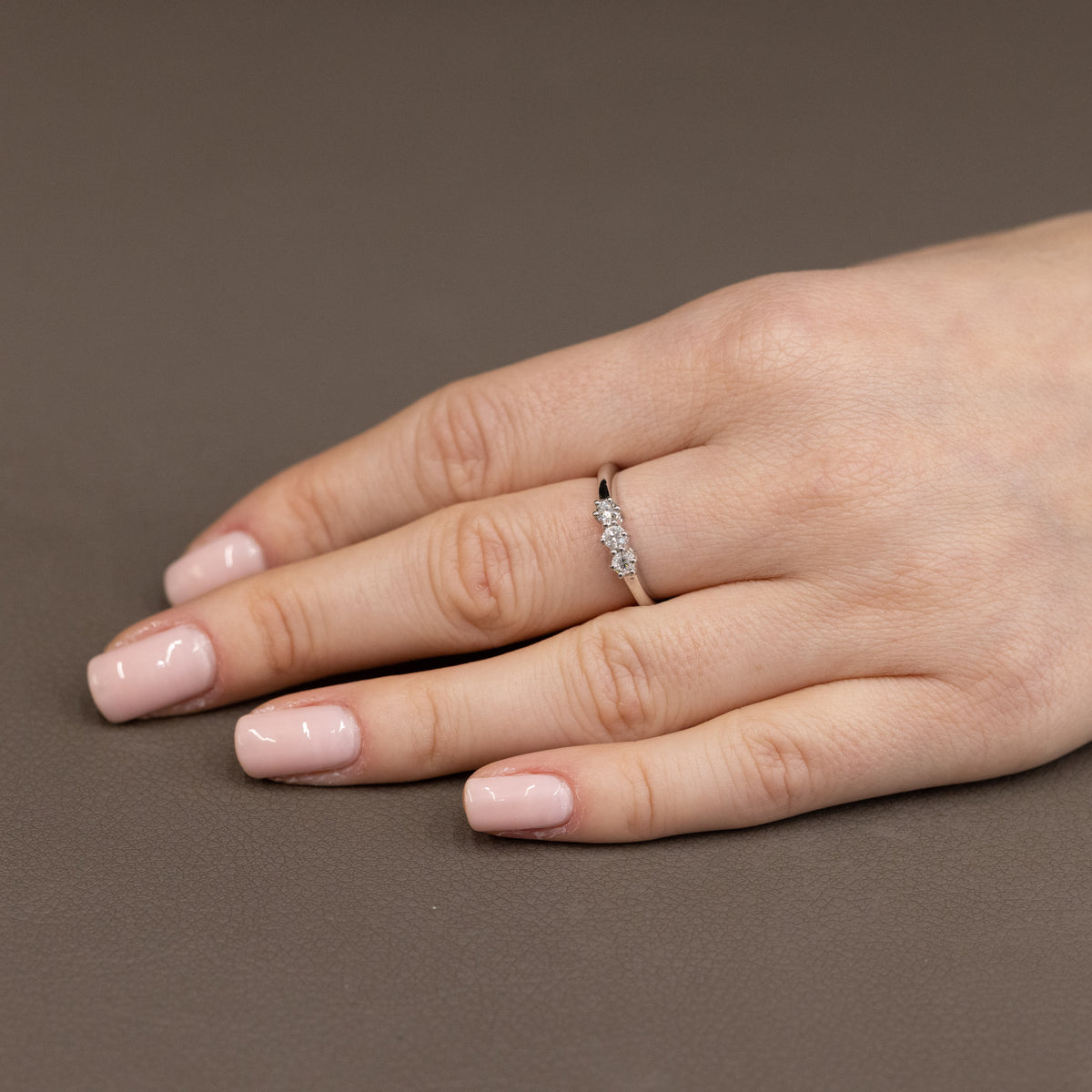 18K White Gold Trilogy Ring With Diamonds