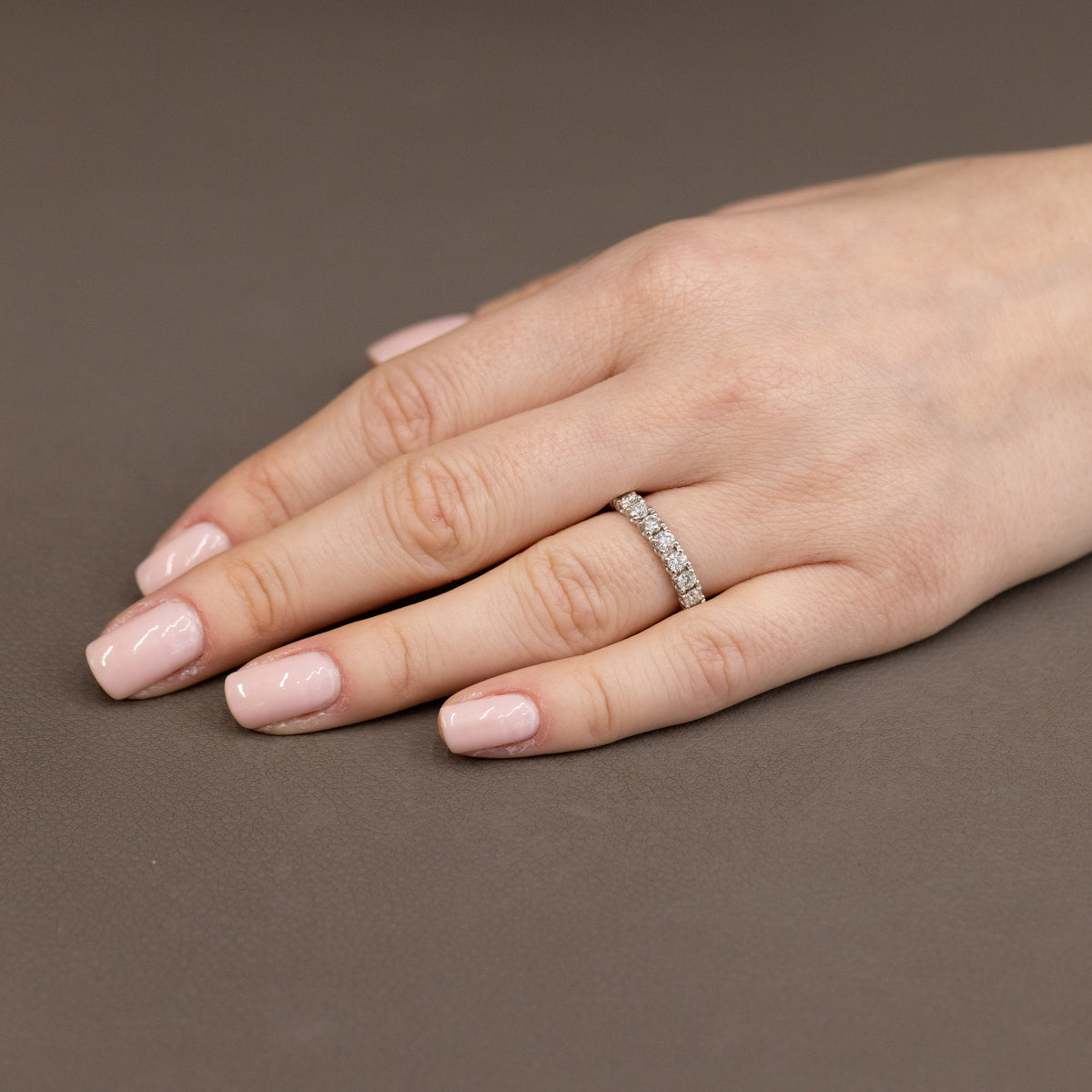 18K White Gold And Diamond Band Ring