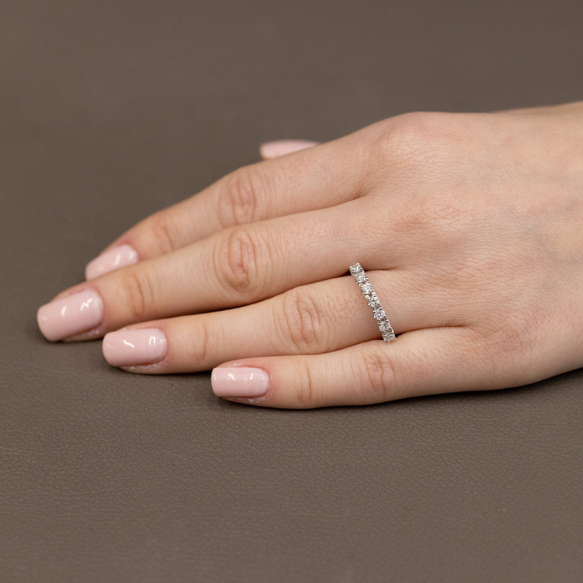 7 Stone Eternity Ring In 18Kt White Gold And Diamonds