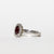 Anello In Oro Bianco 18 Kt Con Rubino Centrale E Giro Di Diamanti