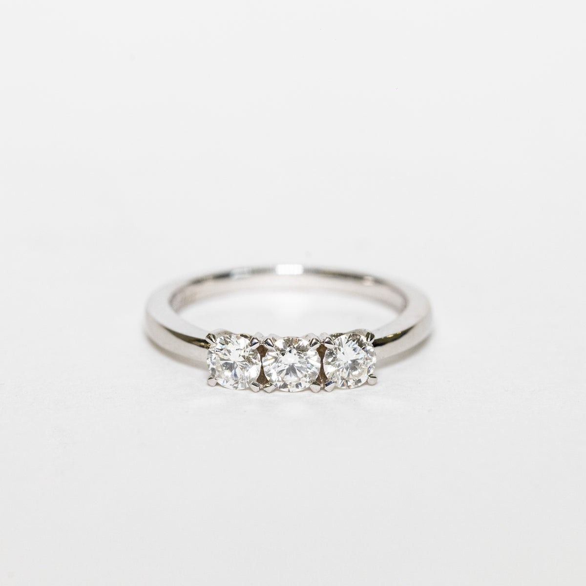 18K White Gold Trilogy Ring With Diamonds