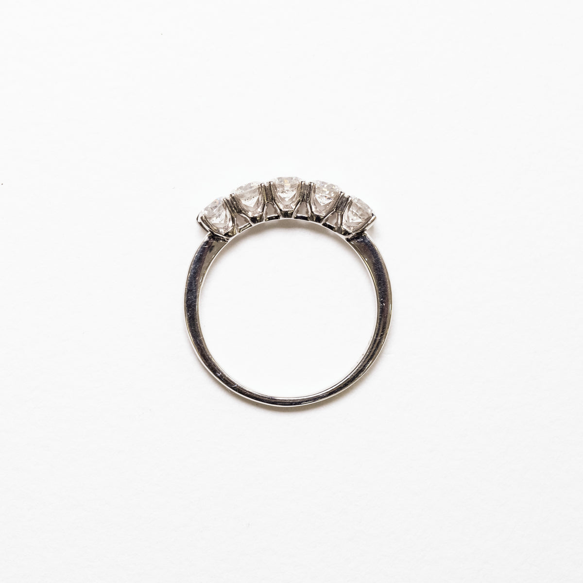 18K White Gold 5 Stone Eternity Ring with Diamonds