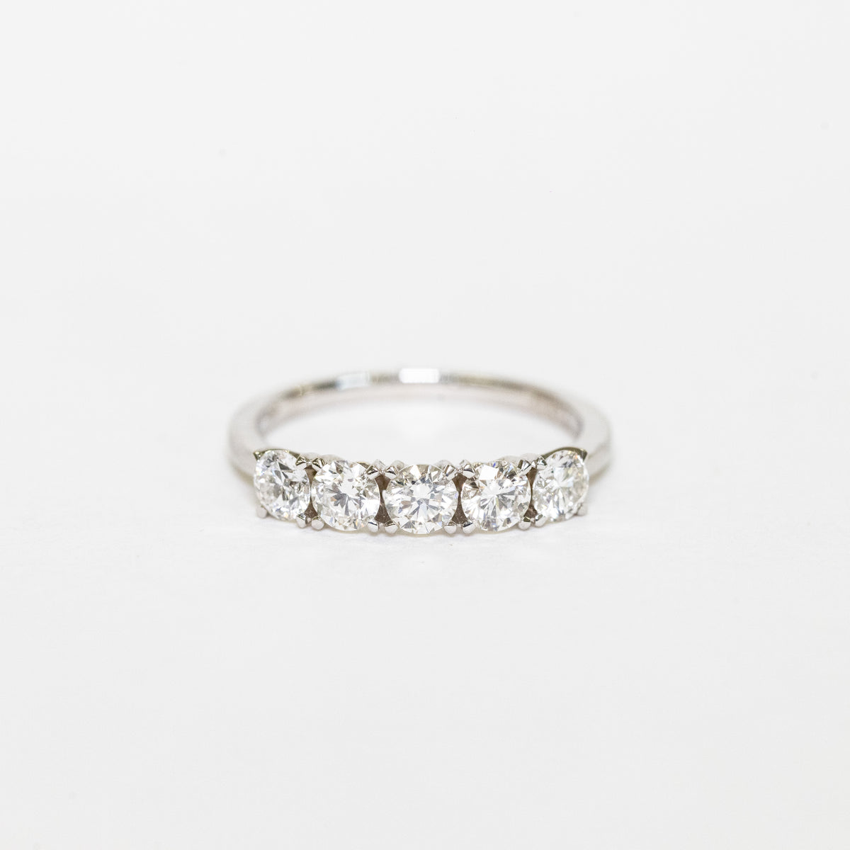 18K White Gold 5 Stone Eternity Ring with Diamonds