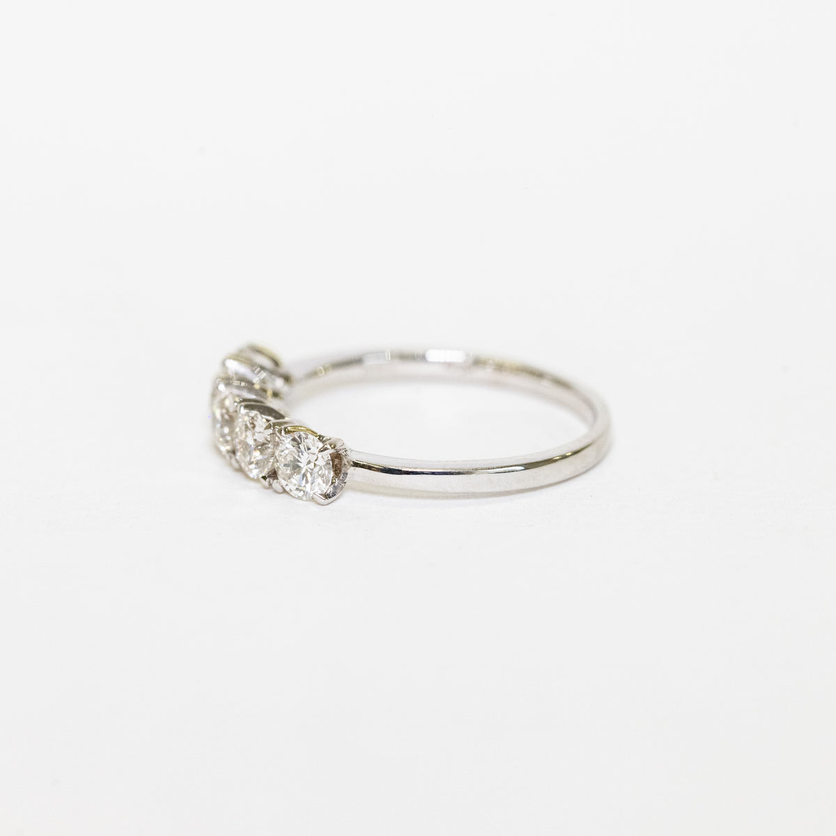 18K White Gold 5 Stone Eternity Ring with Diamonds