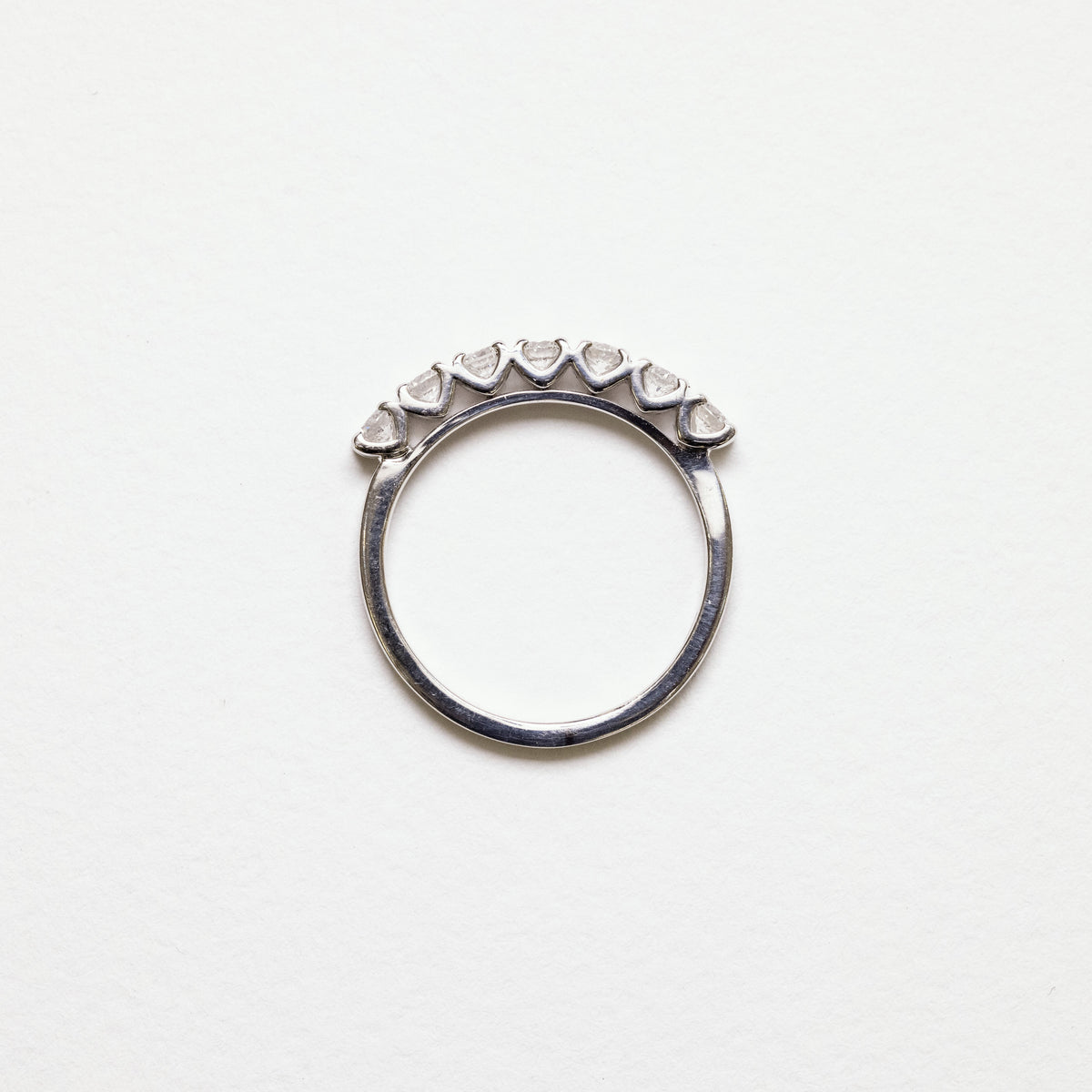 7 Stone Eternity Ring In 18Kt White Gold And Diamonds