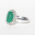 Anello in Oro Bianco 18KT con Smeraldo Ovale da 2,11 ct e contorno in Diamanti