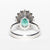 Anello in Oro Bianco 18KT con Smeraldo Ovale da 2,11 ct e contorno in Diamanti