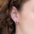 Orecchini Oro Bianco 18KT con Rubini Forma Ovale e Diamanti