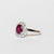 18KT White Gold Ring with Oval Shape Ruby and Diamonds