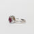 Anello Trilogy in Oro Bianco 18KT con Rubini Forma Ovale e Diamanti