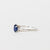 Anello Solitario in Oro Bianco 18 KT con Zaffiro Forma Ovale e Diamanti