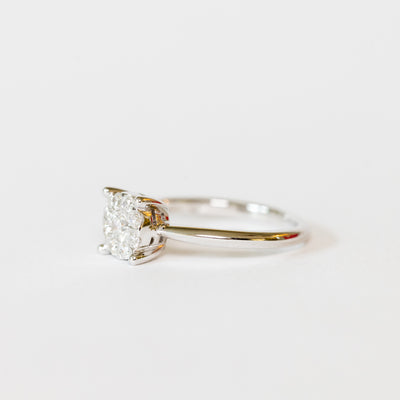 Anello in Oro Bianco 18 KT con Paveè di Diamanti