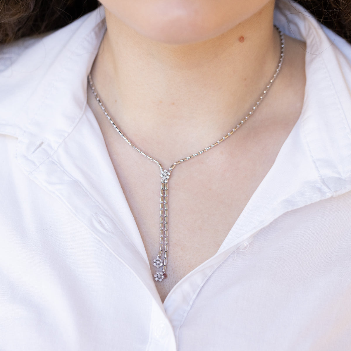 Spring Necklace in 18kt White Gold and Diamonds